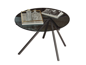 RAY - Round crystal and steel coffee table by Bontempi Casa - view 2